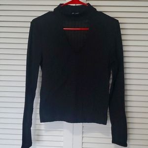 H&M black keyhole sweater